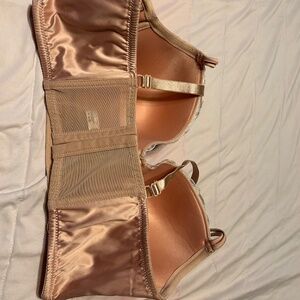 Adore Me | Intimates & Sleepwear | Adore Me Nude Satin With White Lace